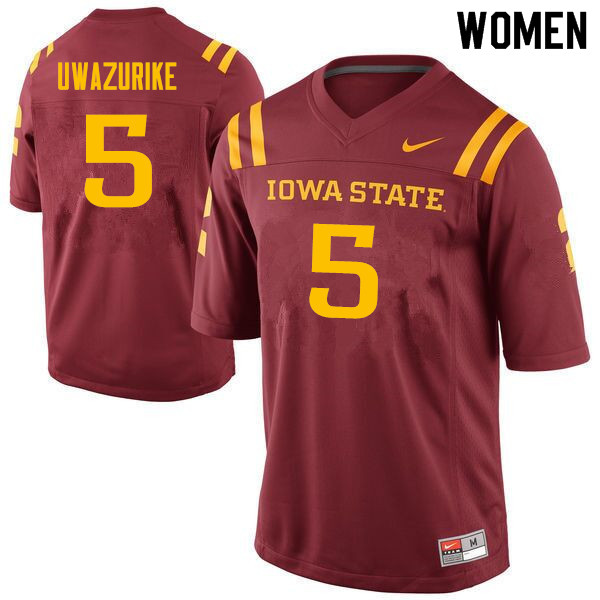 Women #5 Eyioma Uwazurike Iowa State Cyclones College Football Jerseys Sale-Cardinal